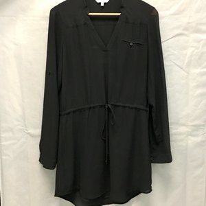 NAKED ZEBRA Black Shirt Dress | Size M